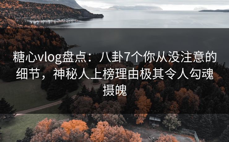 糖心vlog盘点：八卦7个你从没注意的细节，神秘人上榜理由极其令人勾魂摄魄