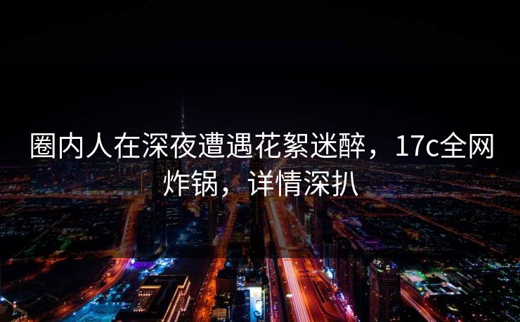圈内人在深夜遭遇花絮迷醉,17c全网炸锅,详情深扒 圈内人在深夜遭遇花絮迷醉,17c全网炸锅,详情深扒