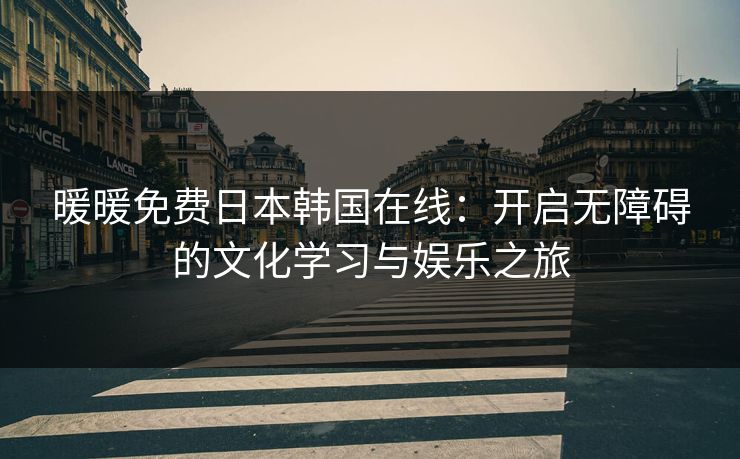 暖暖免费日本韩国在线：开启无障碍的文化学习与娱乐之旅